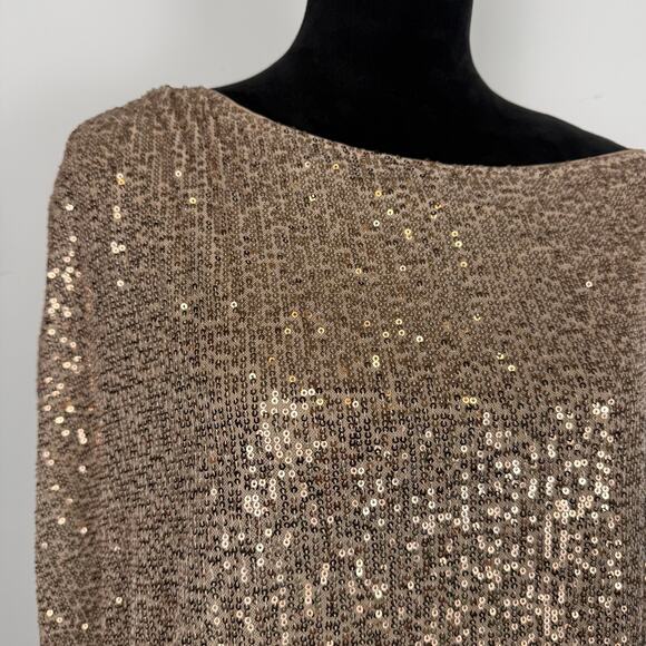 Torrid Sequin NWT Off Shoulder Short Sleeve Gold Shimmer Loose Fit Plus Size Top - Picture 3 of 11